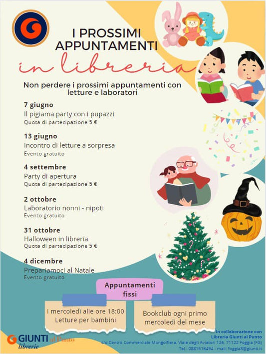 Letture e Laboratori con Ilaria Terribile alla libreria Giunti al Punto di Foggia